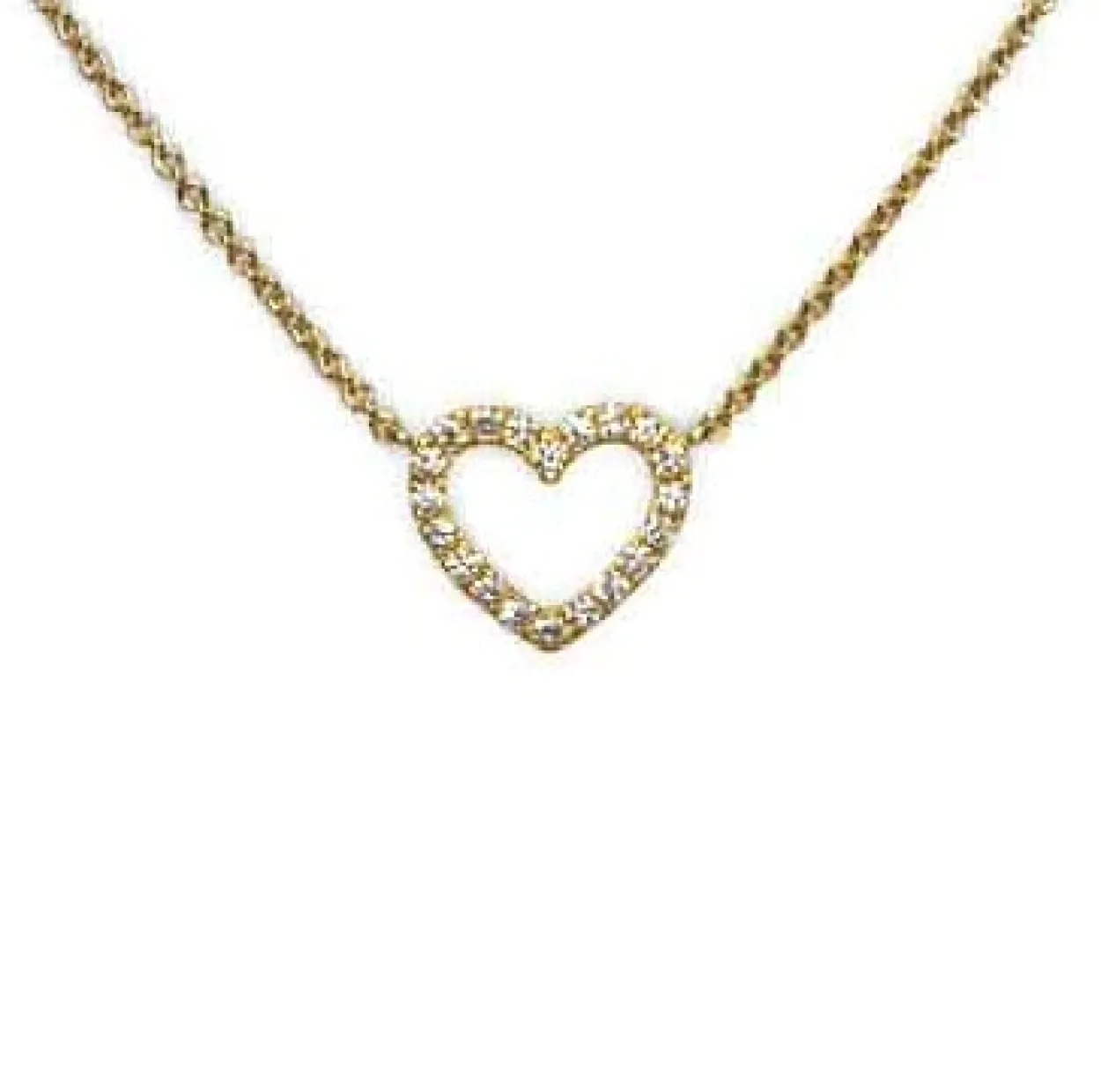 CHRISTOFFERSEN JEWELLERY HJERTE HALSKÆDE 14 KARAT GULD MED 0,23 CARAT BRILLANTER – 2000183