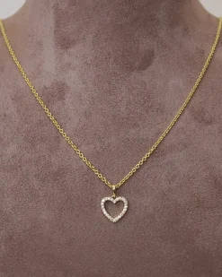 CHRISTOFFERSEN JEWELLERY HJERTE VEDHÆNG 14 KARAT GULD MED 0,10 CARAT BRILLANTER - 4500203G