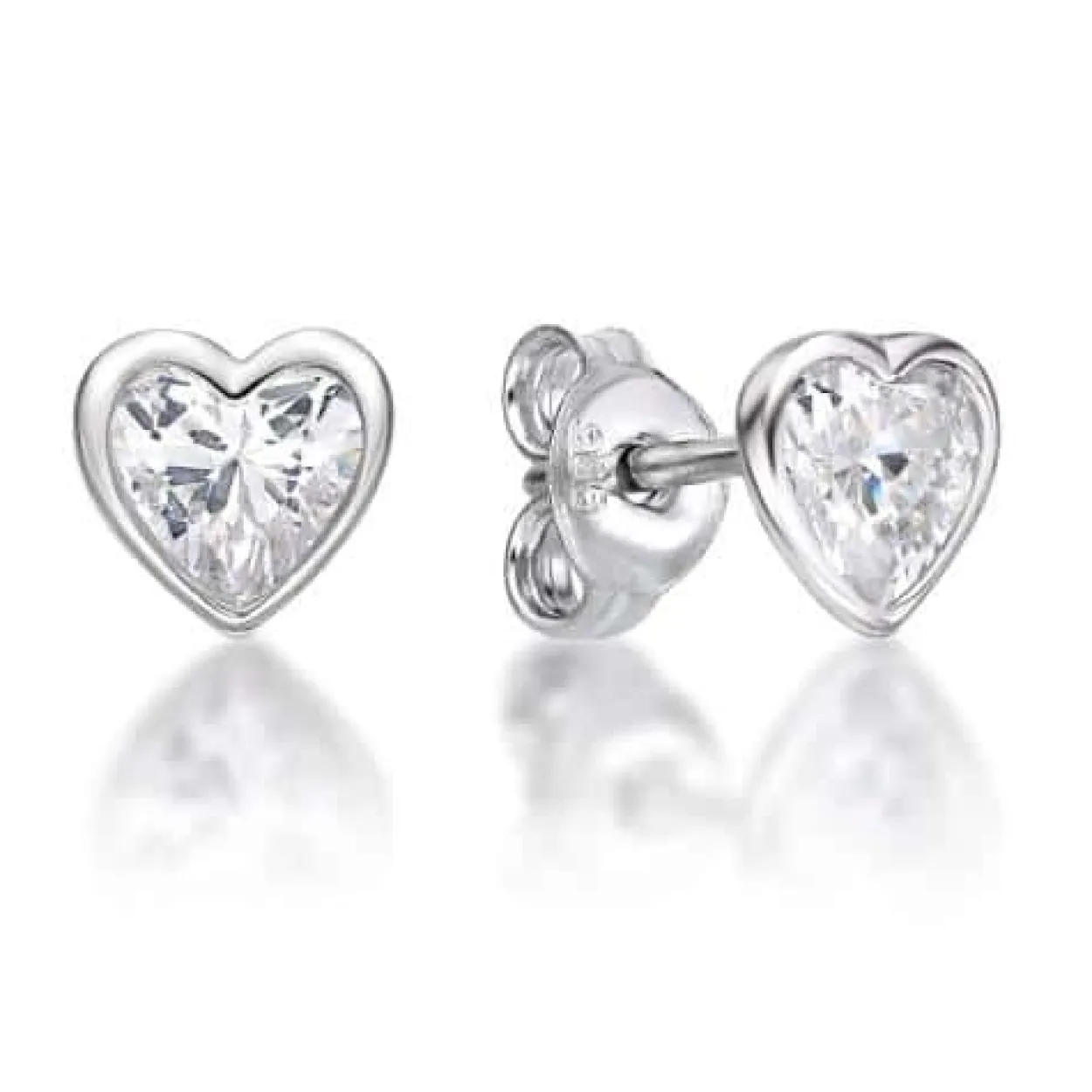 CHRISTOFFERSEN JEWELLERY ØRERINGE MED HJERTE ZIRKONIA - 3010816