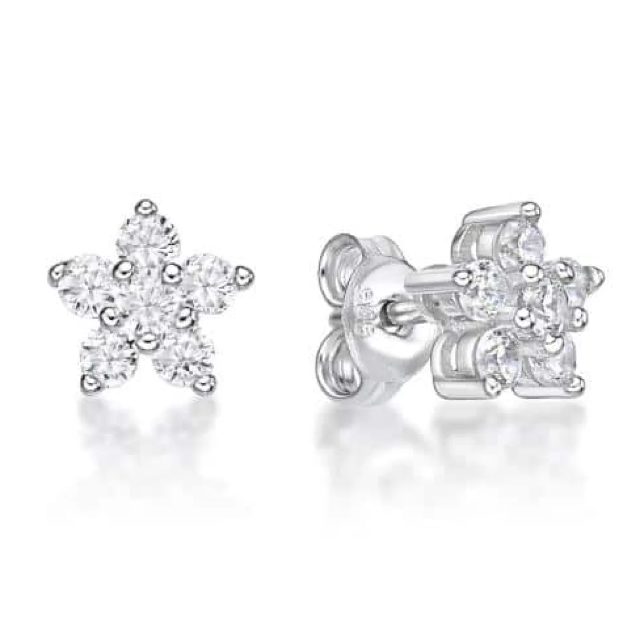 CHRISTOFFERSEN JEWELLERY ØRERINGE SØLV BLOMST MED ZIRKONIA - 3010673
