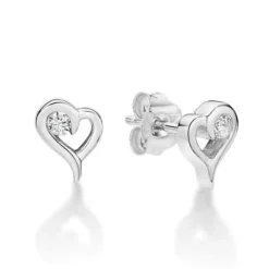 CHRISTOFFERSEN JEWELLERY ØRERINGE SØLV MED HJERTE - 3070667