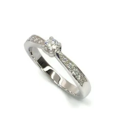 CHRISTOFFERSEN JEWELLERY RING 14 KARAT HVIDGULD MED BRILLANTER - 5001150-5