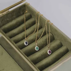 CHRISTOFFERSEN JEWELLERY ROSET VEDHÆNG 14 KARAT GULD MED SMARAGD OG BRILLANTER - 4070256G-SM