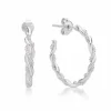 CHRISTOFFERSEN JEWELLERY SØLV RHODINERET CREOL SNOET 30 MM- 3011012