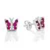 CHRISTOFFERSEN JEWELLERY SOMMERFUGL I SØLV MED RØDE ZIRKONIA - 3060897-4