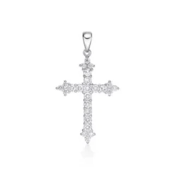 CHRISTOFFERSEN JEWELLERY VEDHÆNG KORS SØLV MED ZIRKONIA - 4010133