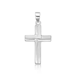 CHRISTOFFERSEN JEWELLERY VEDHÆNG KORS MASSIV 23X14 MM MED MØNSTER - 4710102