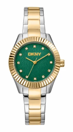 DKNY CHAMBERS GLITZ UR DAME STÅL OG GULD FARVET MED LÆNKE - DK1L017M0085