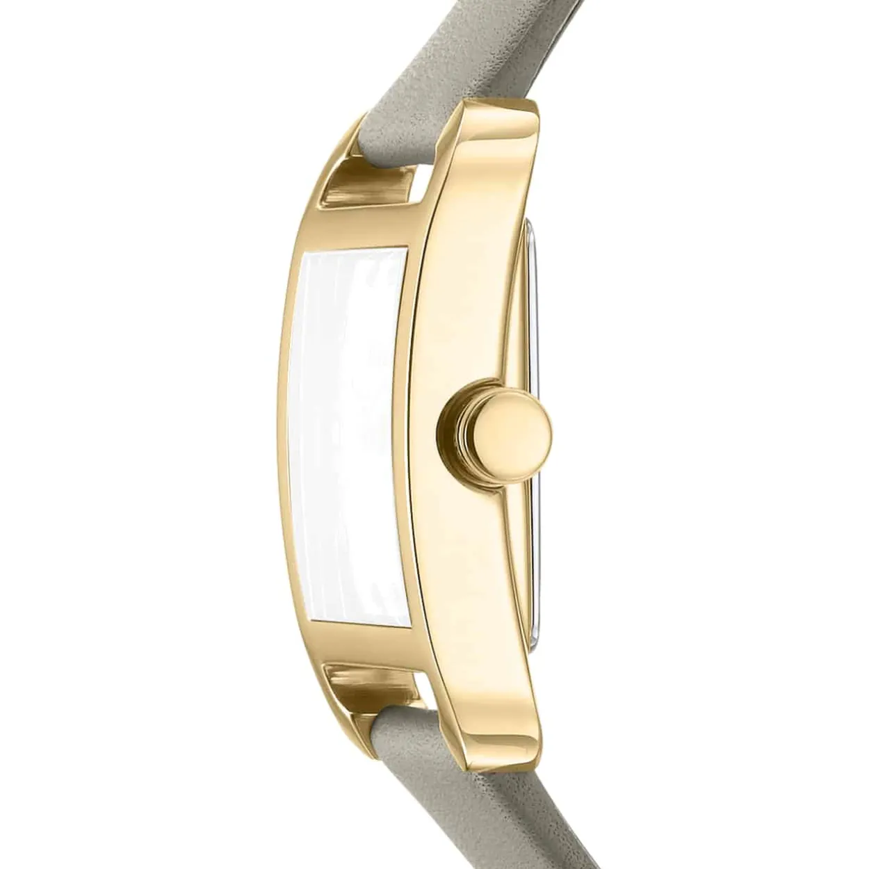 DKNY CITY MIDI UR DAME MED GRÅ LÆDERREM - DK1L004L0025