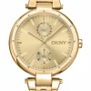 DKNY DOWNTOWN MULTI UR DAME I GULD FARVET STÅL - DK1L066M0065