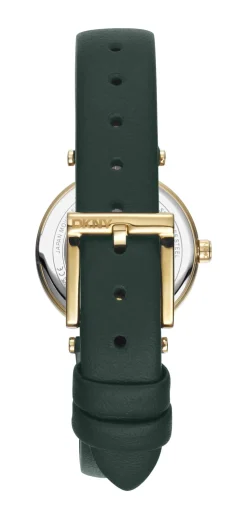 DKNY ESSENTIAL MINI UR DAME MED GRØN LÆDERREM - DK1L043L0025