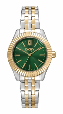 DKNY EVERYDAY UR DAME TO FARVET MED GRØN SKIVE - DK1L017M1095