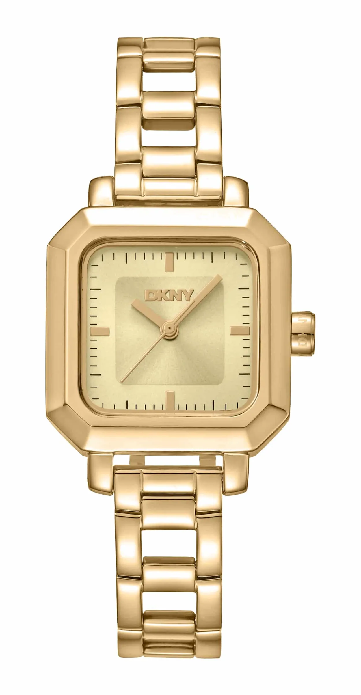 DKNY URBAN FIRKANTET UR DAME GULD FARVET MED LÆNKE - DK1L124M0035