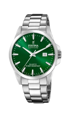 FESTINA SWISS MADE UR HERRE MED GRØN SKIVE - F20024/6