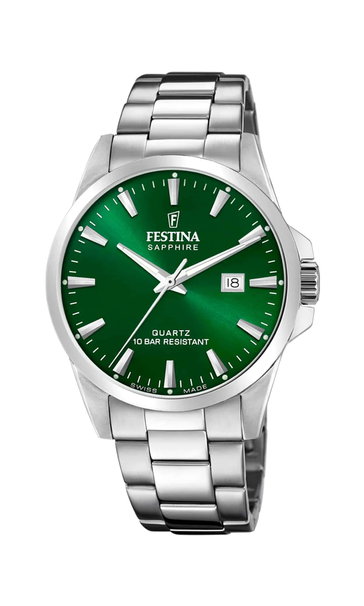 FESTINA SWISS MADE UR HERRE MED GRØN SKIVE - F20024/6