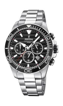 FESTINA UR HERRE STÅL MED SORT SKIVE - F20361/4