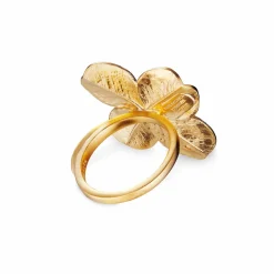 FLORA DANICA FIRKLØVER STATEMENT RING FORGYLDT SØLV - FLC-STRI-G