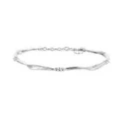 FLORA DANICA GRÆS ARMBÅND SØLV 17-19 CM - GR-BR-S
