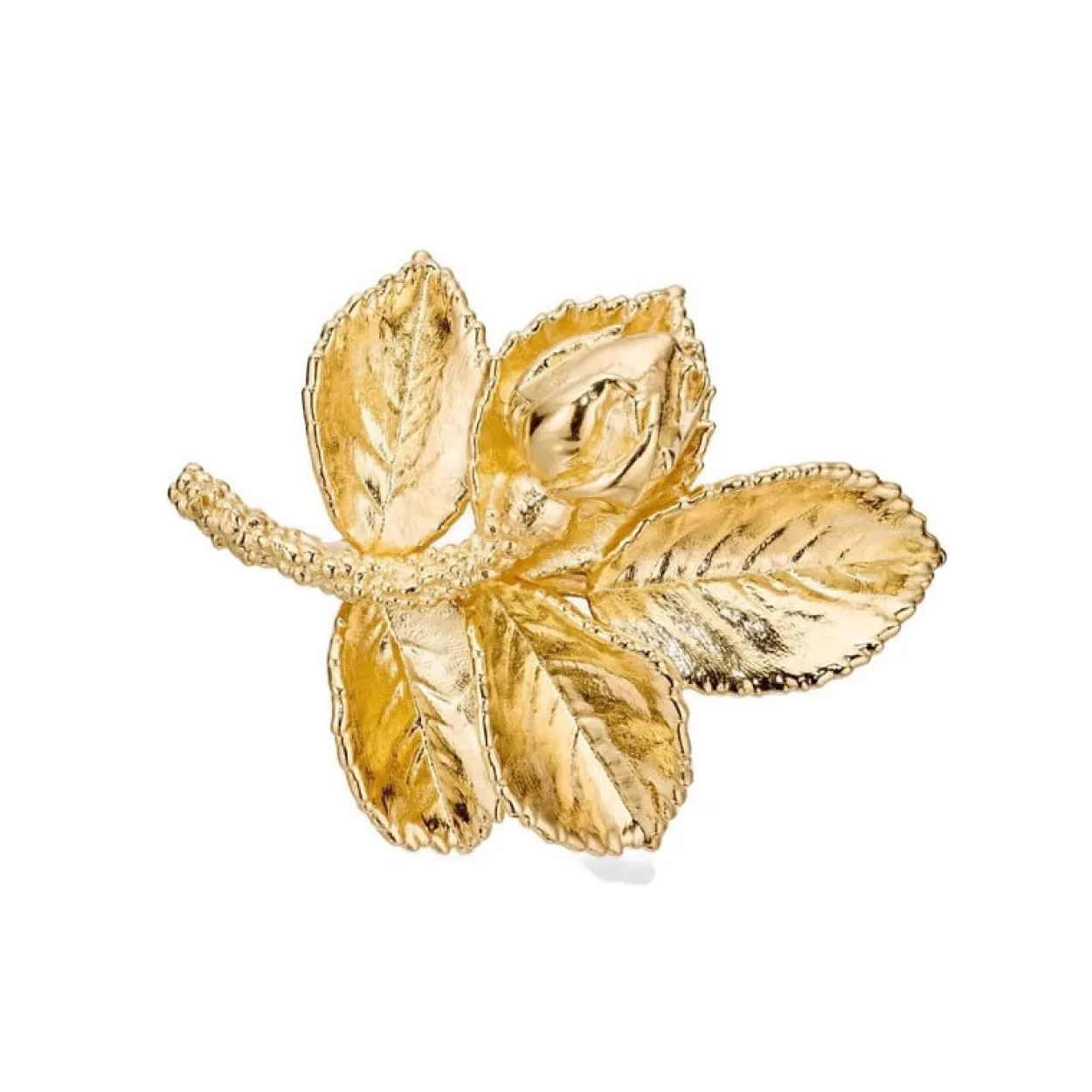 FLORA DANICA ROSE BROCHE I FORGYLDT SØLV - ROS-BRO-G