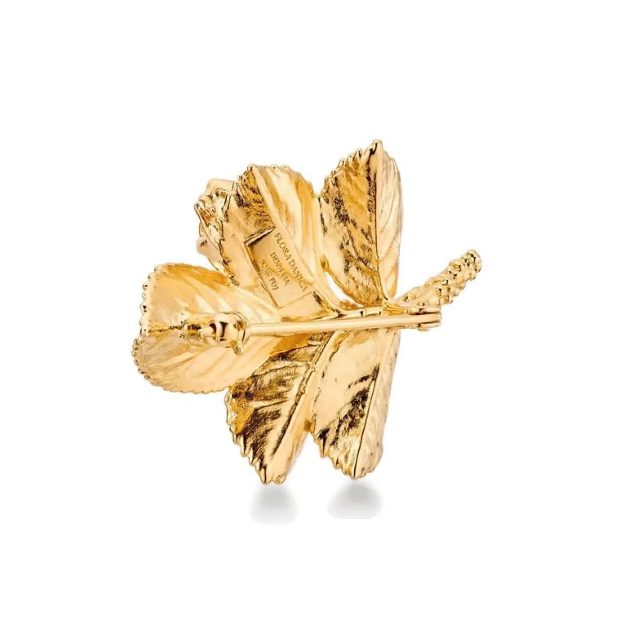 FLORA DANICA ROSE BROCHE I FORGYLDT SØLV - ROS-BRO-G