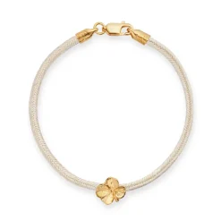 FLORA DANICA SILKE ARMBÅND CHAMPAGNE MED FORGYLDT SØLV 18 CM - FLC-SILK-CHAMPAGNE-18-G