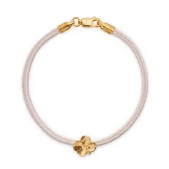FLORA DANICA SILKE ARMBÅND FIRKLØVER ROSA FORGYLDT SØLV - FLC-SILK-ROSE-16-G