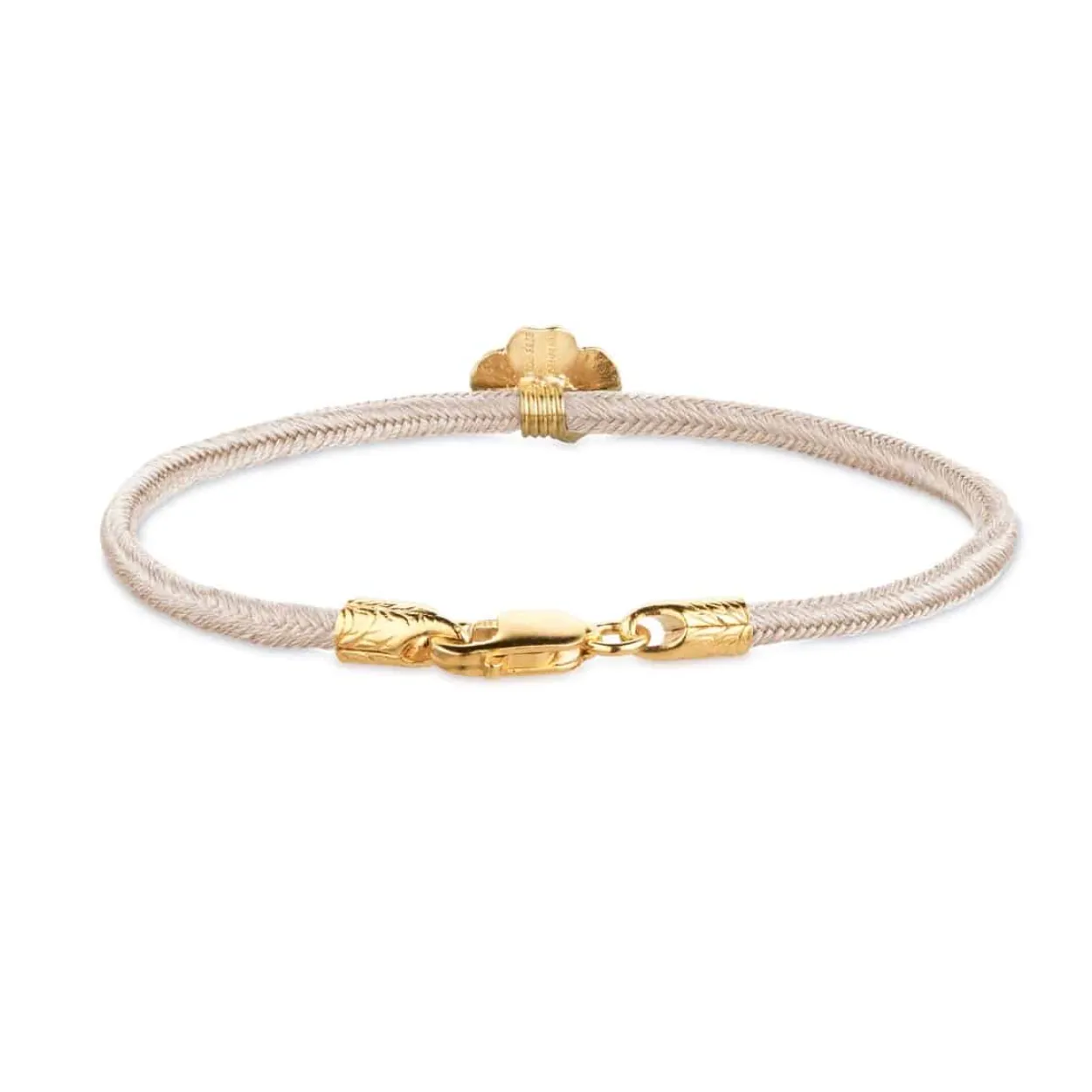 FLORA DANICA SILKE ARMBÅND FIRKLØVER ROSA FORGYLDT SØLV - FLC-SILK-ROSE-16-G