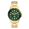 FOSSIL BLUE UR HERRE GULD FARVET MED GRØN SKIVE - FS6030