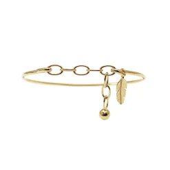 HEIRING CHAIN W/BULLET TOP MULTI I FORGYLDT SØLV - 53-4-10FG