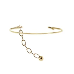 HEIRING CHAIN W/BULLET TOP MULTI I FORGYLDT SØLV - 53-4-10FG