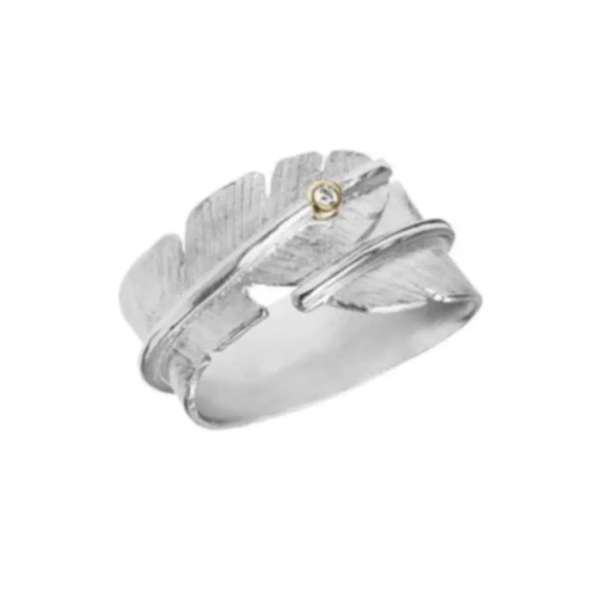 HEIRING RING SØLV FJER MED DIAMANT - 51-5-96BR/RH