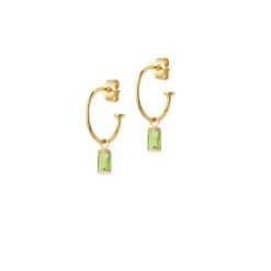 HEIRING SQUARE FORGYLDT SØLV ØRERING MED PERIDOT - 29-9-83CR-FG