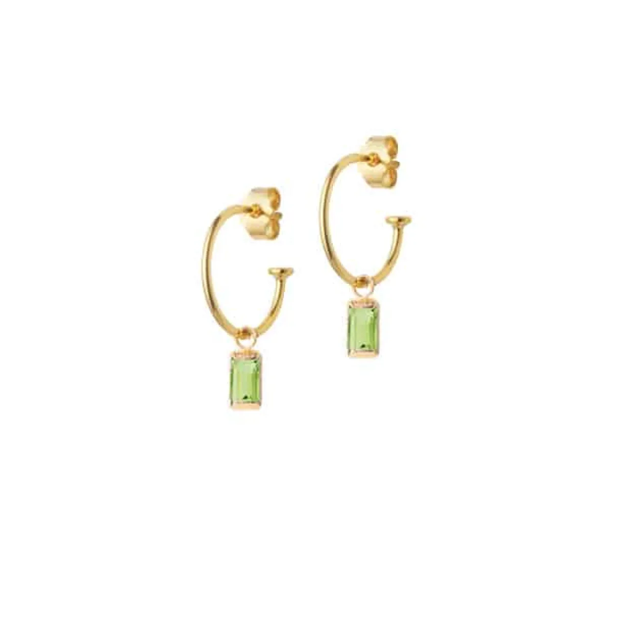 HEIRING SQUARE FORGYLDT SØLV ØRERING MED PERIDOT - 29-9-83CR-FG
