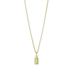 HEIRING SQUARE FORGYLDT SØLV VEDHÆNG MED PERIDOT - 29-9-82FG