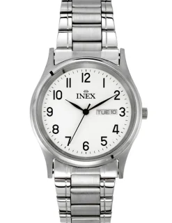 INEX UNISEX UR STÅL DATO MED LÆNKE - A12124S0A