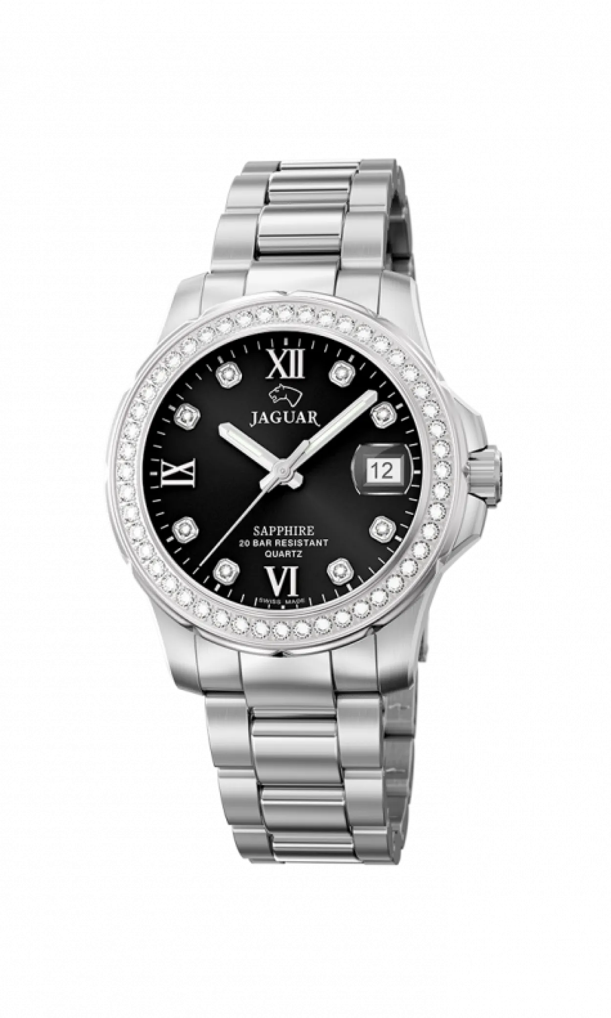JAGUAR LADY DIVER STÅL SORT SKIVE - J892/4