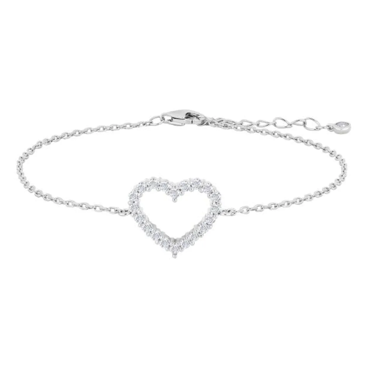 JOANLI NOR OBINOR ARMBÅND SØLV HJERTE MED STEN - 80451300900