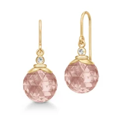 JULIE SANDLAU BERRY EARRING MED TURMALIN ROSE MED KRYSTAL - HKS788GDTRCRCZ