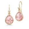 JULIE SANDLAU LEA DUSTY ROSE ØRERINGE FORGYLDT SØLV - HKS749GDDSROCRCZ
