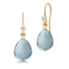 JULIE SANDLAU PRIMA BALLERINA ØRERINGE FORGYLDT SØLV MED BLÅ KRYSTAL - HKS548GDOBCRCZ