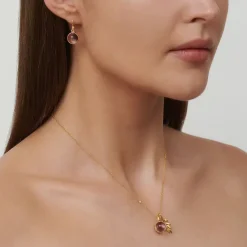 JULIE SANDLAU VEDHÆNG PRIME SØLV FORGYLDT ROSE - PD19GDDSROCR
