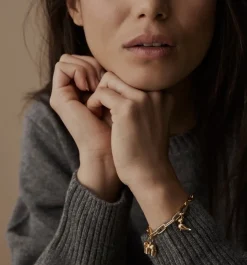 KAY BOJESEN JEWELRY KÆDEARMBÅND I MASSIV FORGYLDT STERLING SØLV 17,5 CM - KBJ-36-17