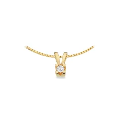 KLEOPATRA 14 KARAT GULD VEDHÆNG MED BRILLANT 0,10 CARAT - 2135,10