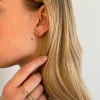 14 KT. GULD CARLA ØRESTIK MED BRILLANT 2×0,10 CT. W/SI
