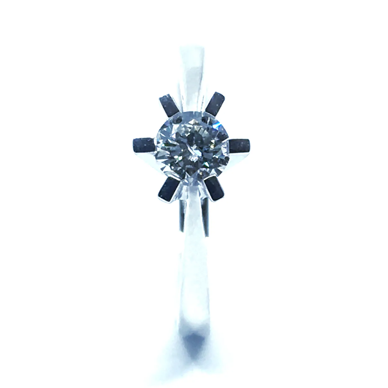 14 KT. HVIDGULD CARLA RING MED BRILLANT 0,50 CT. W/SI