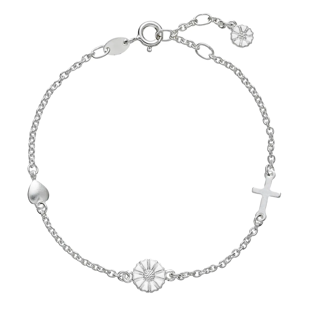 LUND COPENHAGEN ARMBÅND MED TRO HÅB KÆRLIGHED SØLV 7,5+5 MM - 9015053-H