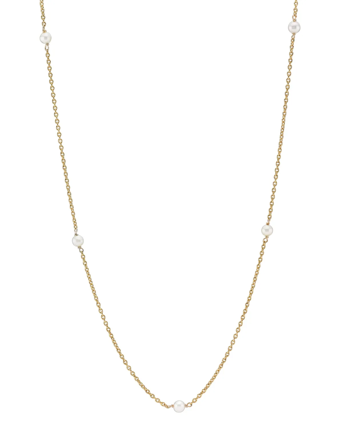 LUND COPENHAGEN 8 KARAT GULD HALSKÆDE MED FERSKVANDSPERLE 45-48 CM - 3021158-33