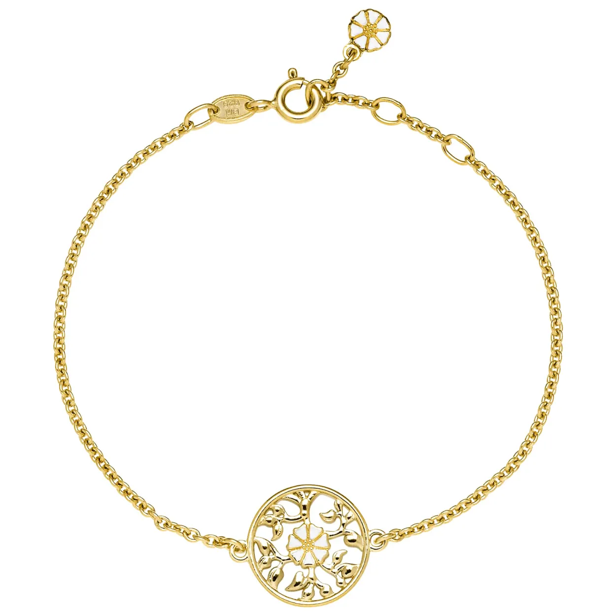 LUND COPENHAGEN MARGUERIT ARMBÅND LIVETS TRÆ SØLV FORGYLDT - 9015081-M