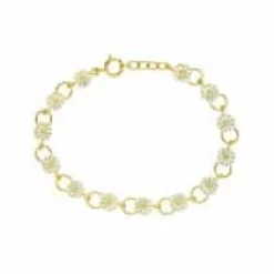 LUND COPENHAGEN MARGUERIT ARMBÅND FORGYLDT SØLV M/ EMALJE - 901075-M