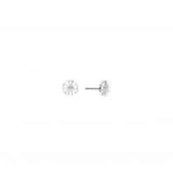 LUND COPENHAGEN MARGUERIT ØRESTIK HVID 7,5 MM SØLV - 909075-4-H